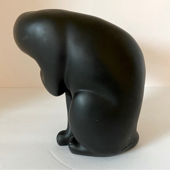 Vintage Artist Signed Black Cat Figurine - Picture 3 of 8
